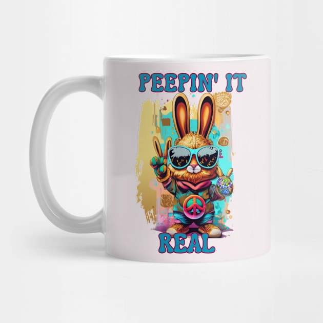 Peepin' it Real Easter Bunny by Simple Tee Mix